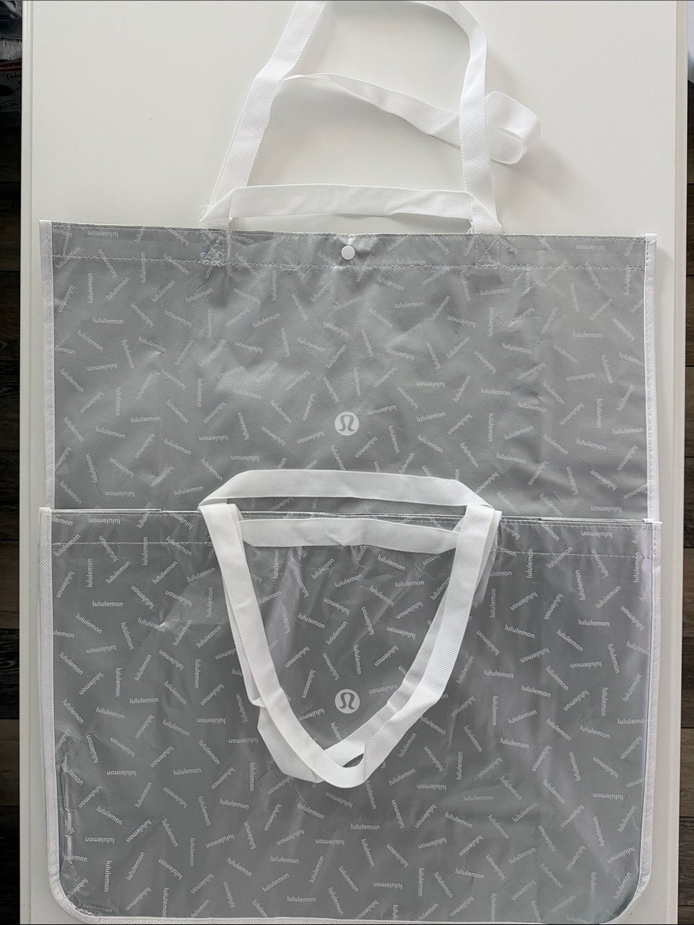 Lululemon - Set of 2 XL Reusable Jumbo Shopping Totes - EUC